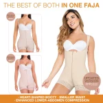 MARIAE FPF5530 Faja Colombiana Postpartum & Daily Use Shapewear Bodysuit front Zipper Open Bust Mid Thigh | 9831 | 9235 - Image 5