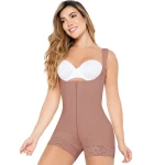 MARIAE FPF5530 Faja Colombiana Postpartum & Daily Use Shapewear Bodysuit front Zipper Open Bust Mid Thigh | 9831 | 9235 - Image 9