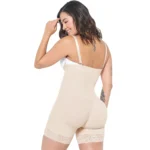 MARIAE FPL9530 Faja Colombiana Postpartum & Daily Use Shapewear Bodysuit Short Length with Side Zipper & Open Bust | 9143 - Image 4