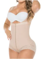Fajas Salome 411 | Open Bust Panty Post Op Faja Shapewear for Women with Wide Straps and Front Zipper | Powernet - Image 2
